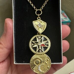 Gold Compass Pendant Necklace